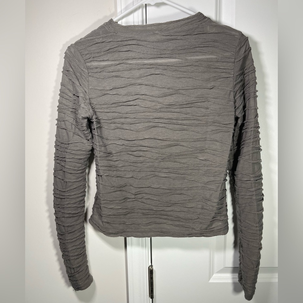 Textured long sleeve top